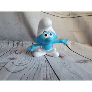 The Smurfs Movie 4" Blue White Hefty Smurf 2016 Burger King Kids Meal Toy